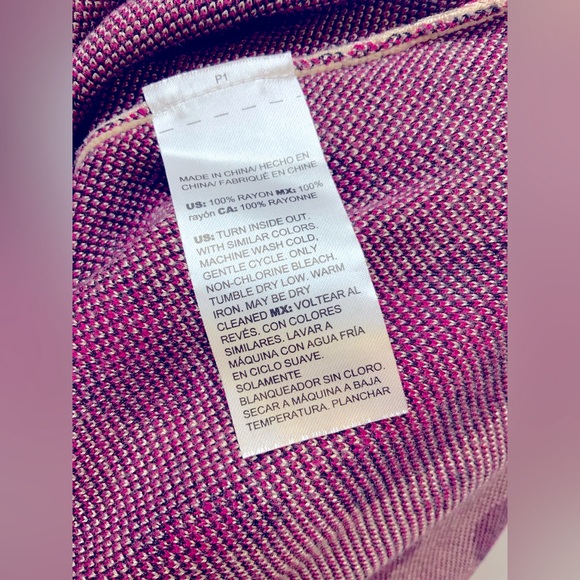 Chico’s Pink Animal Print Bateau Neck Sweater-Size 2 - Picture 10 of 11